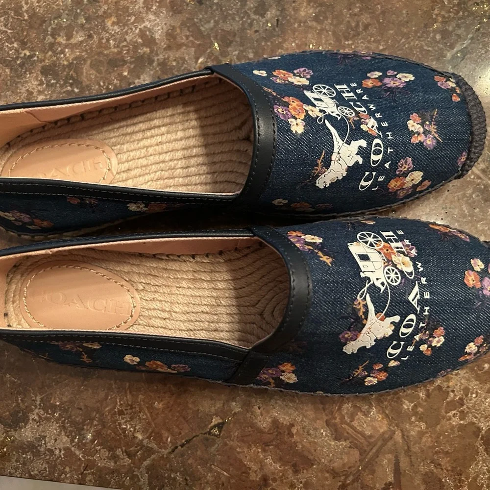 Coach espadrilles-size- 8.5- denim floral patterned - Picture 3 of 5